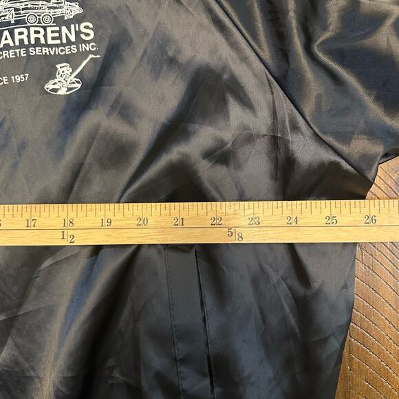 Vintage Warren’s Concrete Satin Bomber Jacket Black Retro Workwear L - Picture 7 of 9